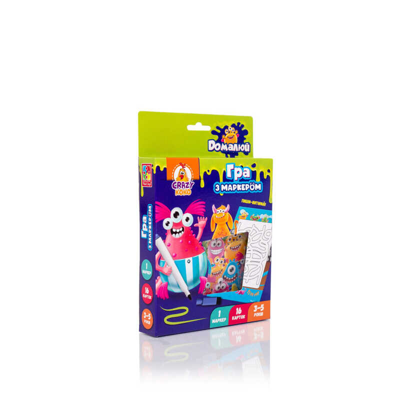 гр Пиши та витирай “Монстрики“ укр. - VT5010-18 (24) “Vladi Toys“, 16 карточок, маркер