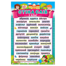 гр Плакат.“Стіна слів 3 клас“, плакати в кожний кабінет 15104149У (20) “Ранок“