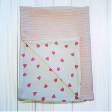 гр Плед дитячий для немовлят “Серце“ 99877 (1) в’язане полотно, МУСЛІН, розмір 100*80 см “Bimbo“