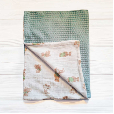 гр Плед для немовлят 16723 (1) в’язане полотно, МУСЛІН, розмір 100*80 см “Bimbo“