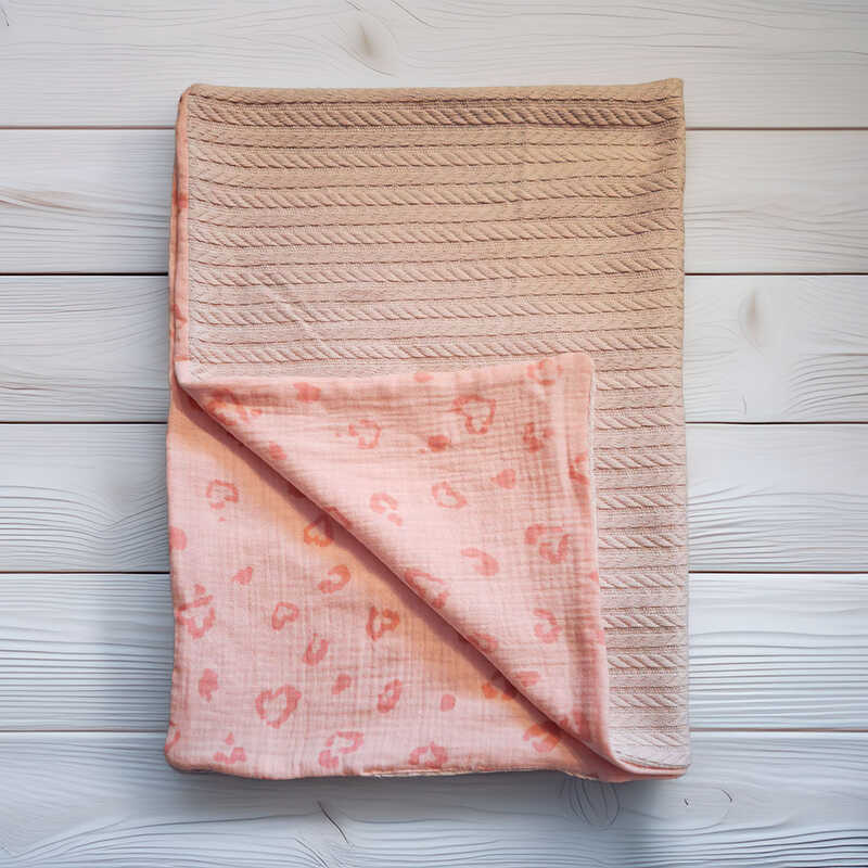 гр Плед для немовлят 20780 (1) в’язане полотно, МУСЛІН, розмір 100*80 см “Bimbo“