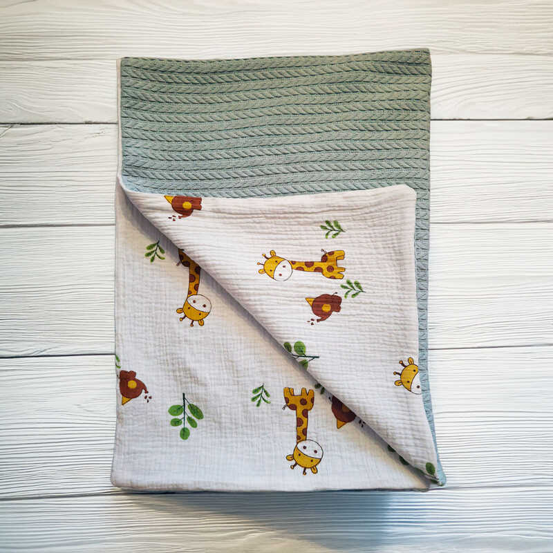 гр Плед для немовлят 76688 (1) в’язане полотно, МУСЛІН, розмір 100*80 см “Bimbo“