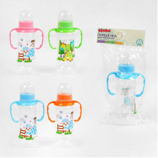 гр Пляшечка для годування 43878 (120) “BIMBO“, 240 мл, 4 кольори, пластик, 1шт в пакеті
