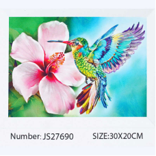 Алмазна мозаїка JS 27690 (50) “TK Group“, 20х30 см, “Колібрі“, в коробці