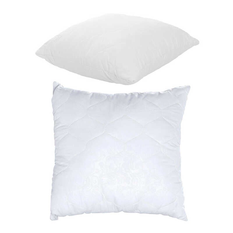 гр Подушка “Білосніжка“ 3010083 стьоб мікрофібра, силіконізоване волокно, 50*50 см., біла (1) “Homefort“