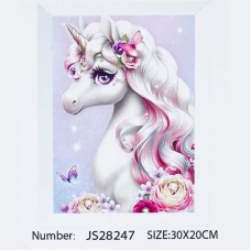 Алмазна мозаїка JS 28247 (50) “TK Group“, “Єдиноріг”, 20х30 см, в коробці