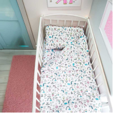 гр Постільний комплект “Єдинороги“ 66756 (1) тканина БЯЗЬ Gold Lux, розмір 110*90 см “Bimbo“