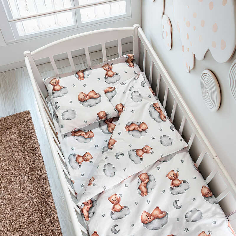 гр Постільний комплект “Ведмедик на хмаринці“ 63569 (1) тканина РАНФОРС, розмір 110*90 см “Bimbo“