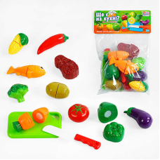 гр Продукти на липучках “Що є на кухні?” 65283 (168/2) “4FUN Game Club“, 12 елементів, обробна дошка, ніж, у пакеті