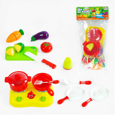 гр Продукти на липучках “Що є на кухні?” 65290 (120/2) “4FUN Game Club“, 17 елементів, варильна поверхня, посуд, обробна дошка, у пакеті