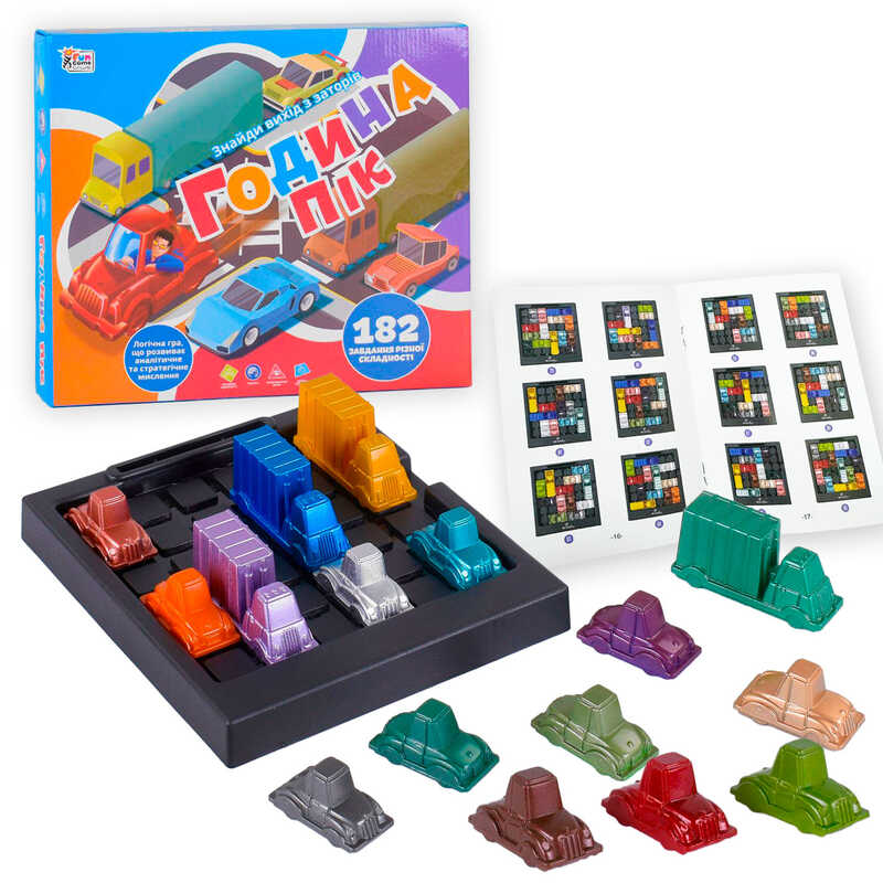гр Розвиваюча гра “Година пік“ UKB-B 0035 (18) “4FUN Game Club“, зручний органайзер для зберігання машинок, машинки, ігрова платформа, українською мовою, в коробці