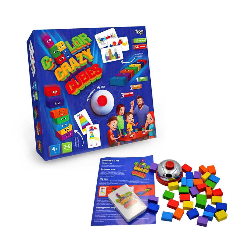 гр Розвиваюча настільна гра “Color Crazy Cubes“ (10) CCC-02-01U УКР, “Danko Toys“