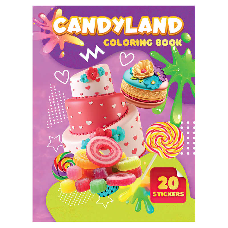 гр Розмальовка 20 наліпок А4: Candyland 9789655323184 (50) “Jumbi“