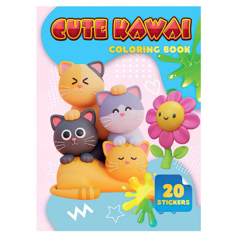 гр Розмальовка 20 наліпок А4: Cute Kawai 9789655323177 (50) “Jumbi“