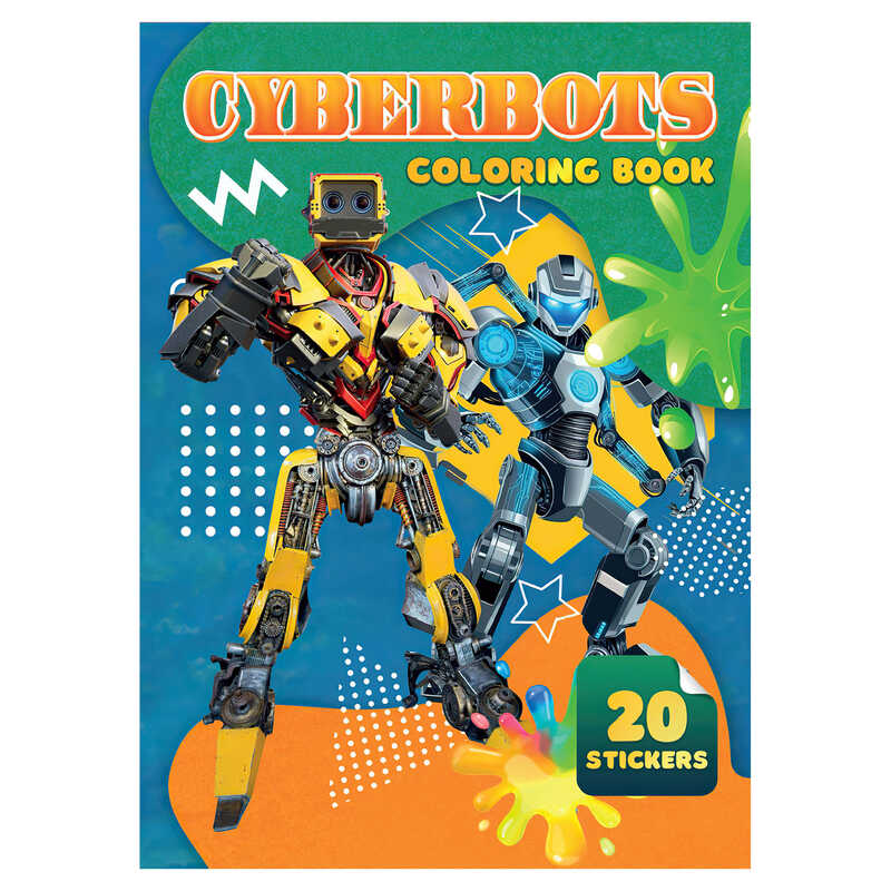 гр Розмальовка 20 наліпок А4: Cyberbots 9789655323139 (50) “Jumbi“