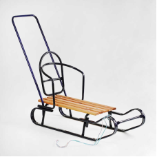 гр Санки “Королівські“ 24162 плоскі полози, з ручкою, колір синій  (1)