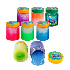 гр Слайм двокольоровий  65456 (1) “Пані Булька“, ЦІНА ЗА 1 ШТУКУ, велика банка, 200г,ароматизований, 6 кольорів, МІКС