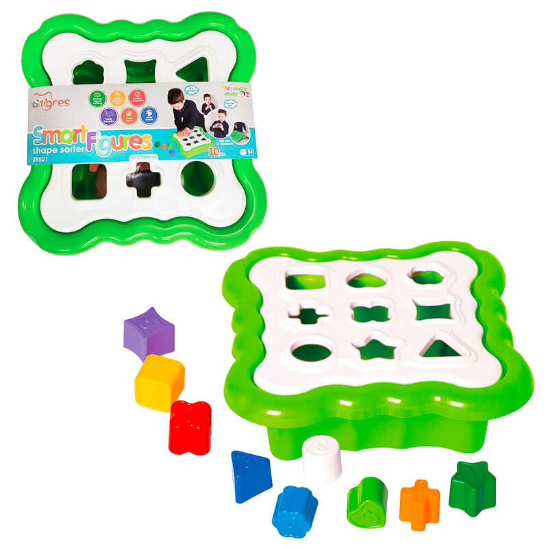 гр Сортер “Розумні фігурки“ (св.зелений) 39521 (5) “Tigres“, 10 елементів, в сітці