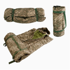 гр Спальний мішок на овчині (1) тактичний, з капюшоном, флісова підкладка, до -20°С, розміри 195х90 см
