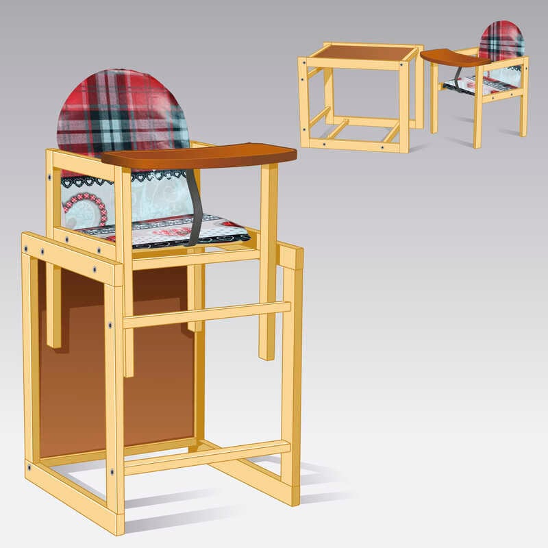 гр Стільчик малий №1125 “Серце на червоному“ (1) ТМ “Мася“