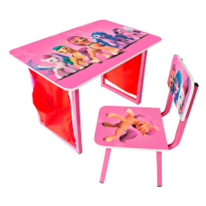 гр Столик “Чарівні поні“ C126 (1) рожевий, металеві ніжки, текстильні кармани