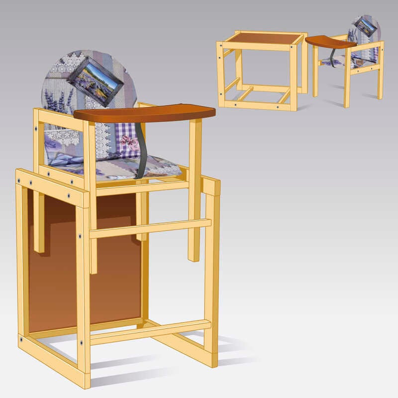 гр Стільчик малий №1121 “Абстракіція сердечка“ колір фіолетовий (1) ТМ “Мася“