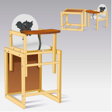 гр Стільчик / кожзам / №2016 - “Слоник“ - колір БІЛИЙ (1) ТМ “Мася“