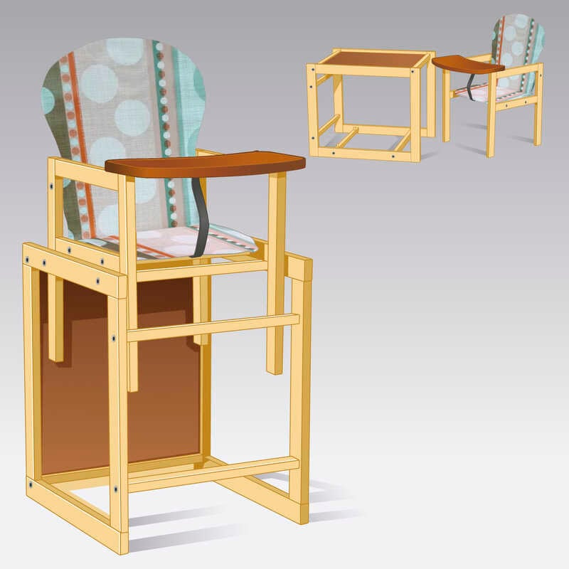 гр Стільчик великий №1224 “Кола кольорові“ - (1) ТМ “Мася“