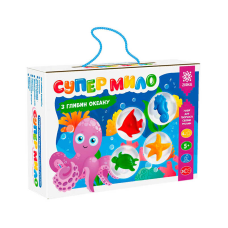 гр Супер-мило “З глибин океану“ 158116 (23) “Ранок“, мильна основа, масло, барвники, фігурна формочка, стаканчики, ложечка, шпатель, в коробці