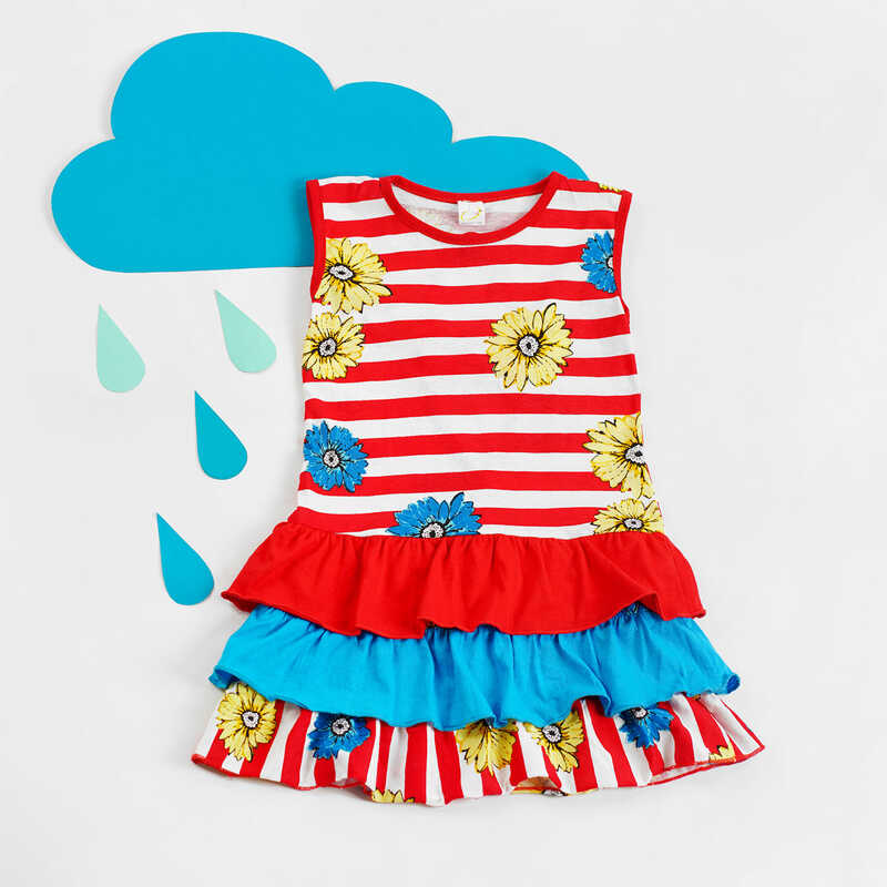 гр СФ-62 “1“ /р.104/ / смужка червона / Сарафан для дівчинки гр СФ-62 “1“ /р.104/ / смужка червона / Сарафан для дівчинки