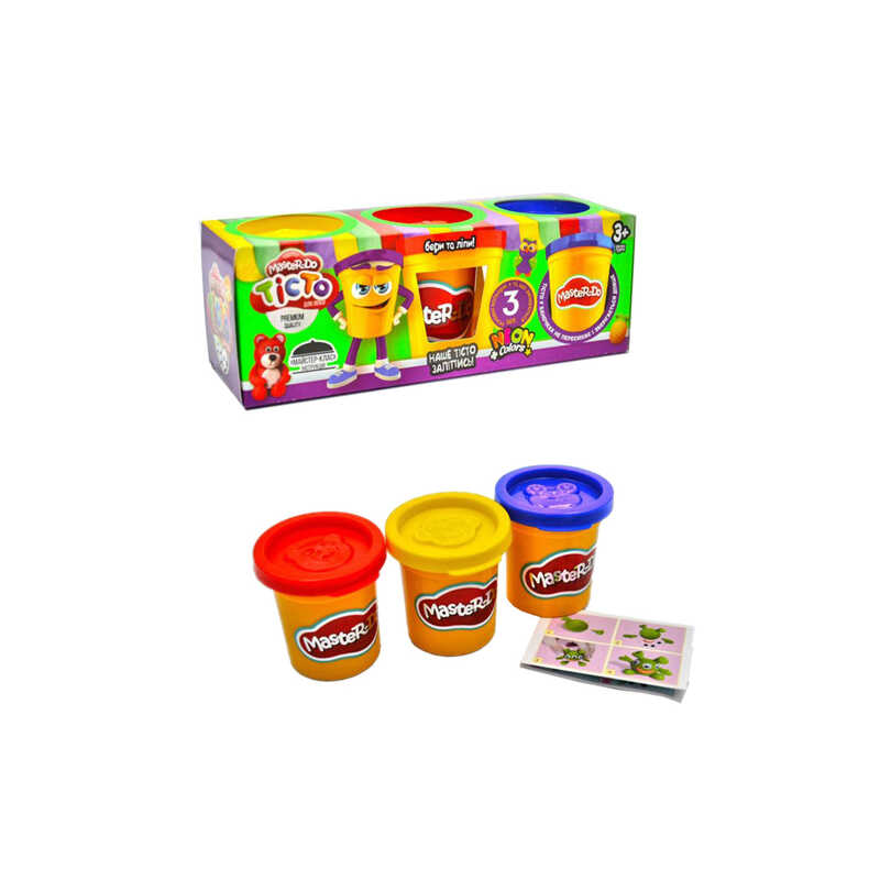гр Тісто для ліплення “Master Do“ TMDB-01-04U УКР. (15) “Danko Toys“, 3 банки*50 г
