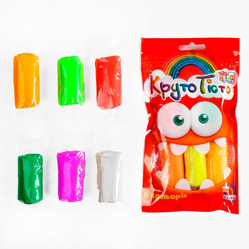 гр Тісто для ліплення “Круто Тісто“ 69007 (50) “4FUN Game club“, 6 кольорів, у пакеті 