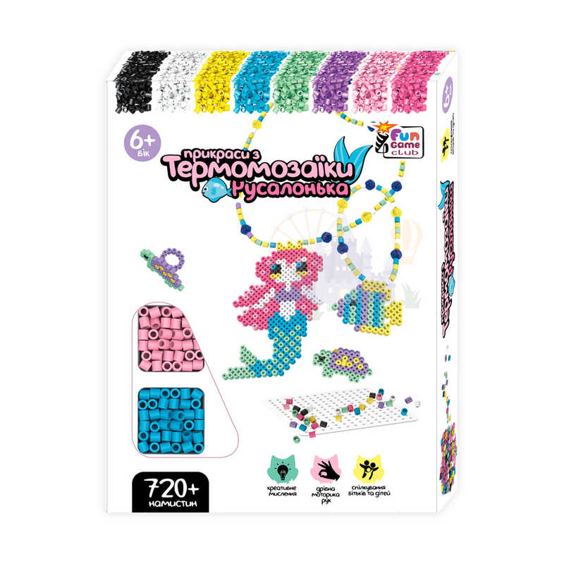 гр Термомозаїка 61202 (72) “4FUN Game Club“, “Русалонька”, 720+ намистин, в коробці