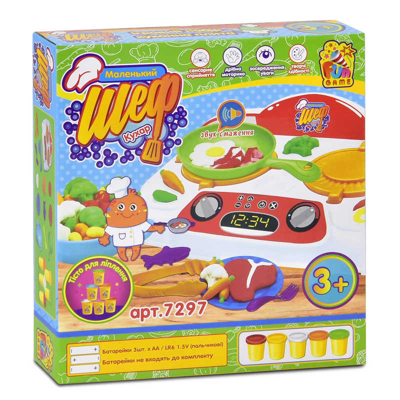 гр Тісто для ліплення “Маленький Шеф кухар“ 7297 (12) “4FUN Game Club“, звук, в коробці