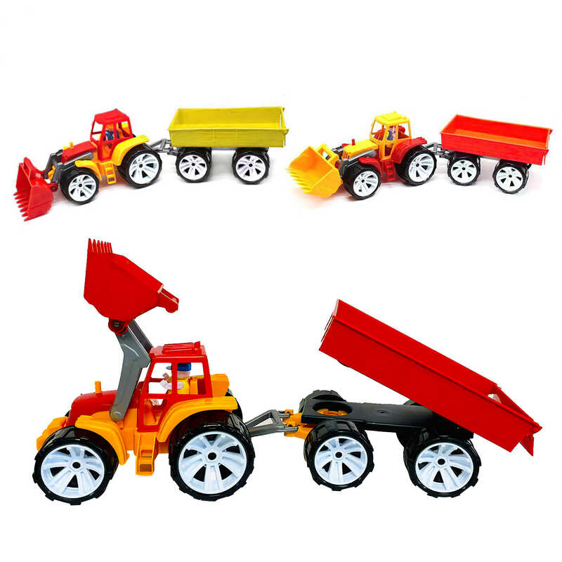 гр Трактор BAMS ківш + причеп - кольоровий 007/10 (4) “BAMSIC“ в сітці гр Трактор BAMS ківш + причеп - кольоровий 007/10 (4) “BAMSIC“ в сітці