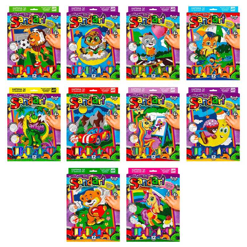 гр Фреска з піску “Sand Art“ с.2 SA-02-01U,02U,03U...10U (10) “Danko Toys“, ОПИС УКР