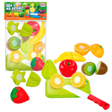 гр Фрукти на липучках “Що є на кухні?” 65260 (192/2) “4FUN Game Club“, 10 елементів, обробна дошка, ніж, у пакеті