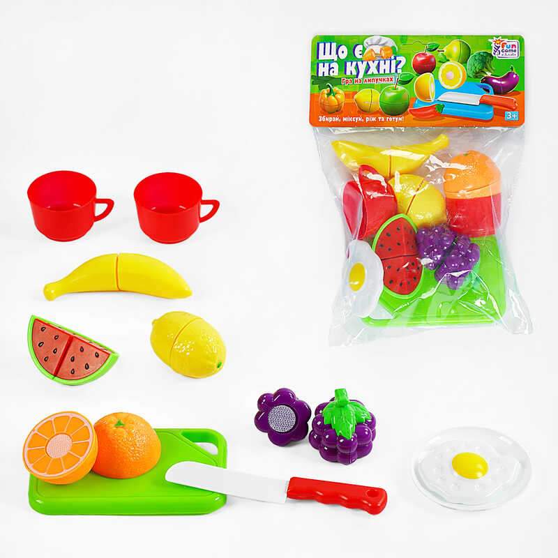 гр Фрукти на липучках “Що є на кухні?” 65298 (240/2) “4FUN Game Club“, 11 елементів, у пакеті