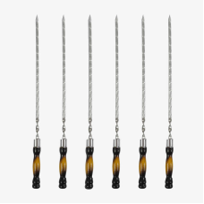 гр Шампур з дерев`яною ручкою №177524 (1) ЦІНА ЗА 1 ШТУКУ, довжина із ручкою 63см, ширина 1,2см, товщина металу 3мм, ручка дерево бук. 