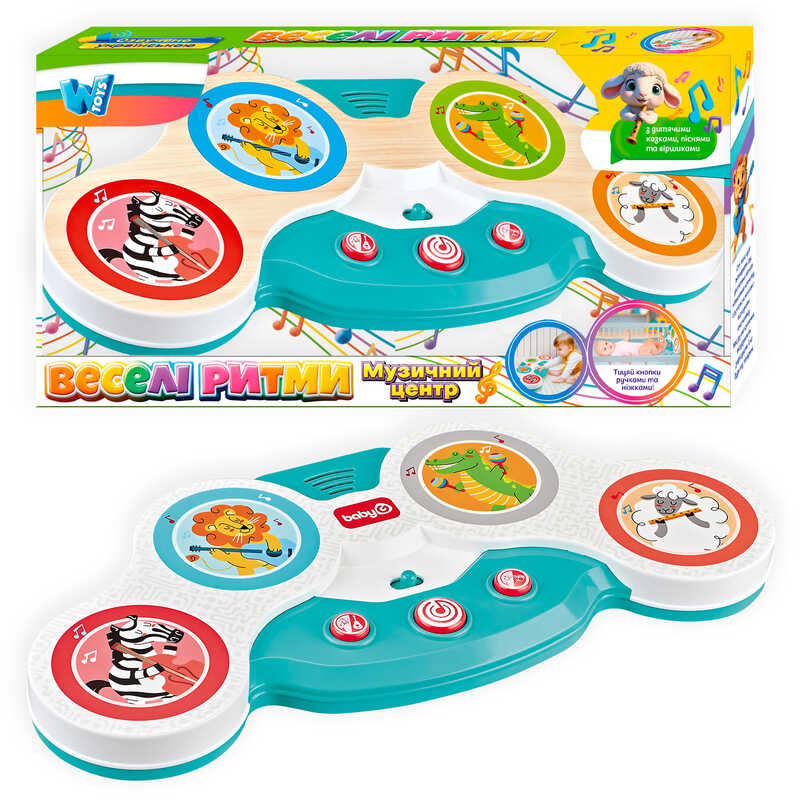Гра “Веселі ритми“ 18480 (36) “WToys“, ОЗВУЧУВАННЯ УКРАЇНСЬКОЮ МОВОЮ, сенсорна панель, 2 силіконові ремінці, факти про тварин, барабан, звуки музичних інструментів , казки, пісні, в коробці Гра “Веселі ритми“ 18480 (36) “WToys“, ОЗВУЧУВАННЯ УКРАЇНСЬКОЮ МОВОЮ, сенсорна панель, 2 силіконові ремінці, факти про тварин, барабан, звуки музичних інструментів , казки, пісні, в коробці