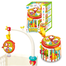 Гра “Музичні веселощі“ 76575 (24/2) “WToys“, ОЗВУЧУВАННЯ УКРАЇНСЬКОЮ МОВОЮ, пісні, казки, вірші, тваринки, підсвічування, режими гучності, тріскачка, брязкальце, шелесткі елементи, фігурки, прорізувач, підвіска, в коробці