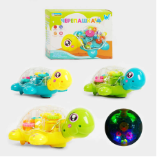 Гра “Черепашка“ ТК 68507 (48) “WToys“, 3 види, ОЗВУЧУВАННЯ УКРАЇНСЬКОЮ МОВОЮ, звук, підсвічування, шестерні, колесо вільного ходу, в коробці