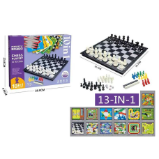 Гра 2612 A (36/2) 13в1, магнітна дошка, ігрові поля, ігрові елементи, шахи, шашки, лудо, автоперегони, змії та драбини, футбол, бейсбол, в коробці       