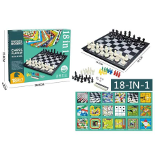Гра 2614 BC (36/2) 18в1, ігрові поля, ігрові елементи, дев“ять людей морріса, хрестики-нулики, шахи, шашки, космічна гра, лудо, автоперегони, manji, змії та драбини, бейсбол, в коробці
