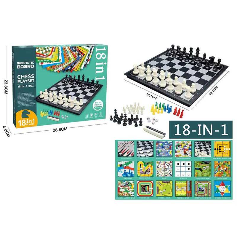 Гра 2614 BC (36/2) 18в1, ігрові поля, ігрові елементи, дев“ять людей морріса, хрестики-нулики, шахи, шашки, космічна гра, лудо, автоперегони, manji, змії та драбини, бейсбол, в коробці