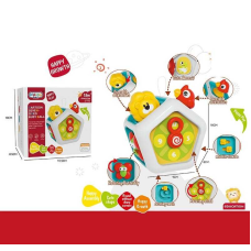 Бізіборд 368-73 (144) 7 забавок, тріскачка, пальчикові ігри, рухомі дверцята, кріплення для підвішування, в коробці