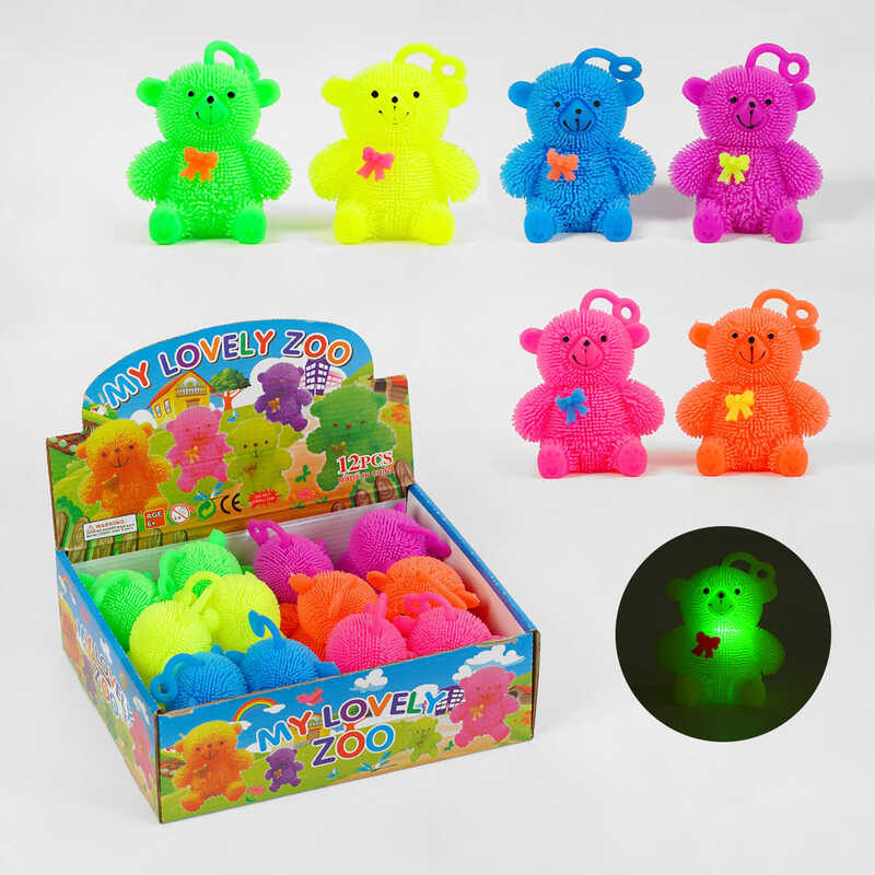 Гра антистрес C 60452 (24) ЦІНА ЗА 12 ШТУК В БЛОЦІ, “Ведмедик“, підсвічування