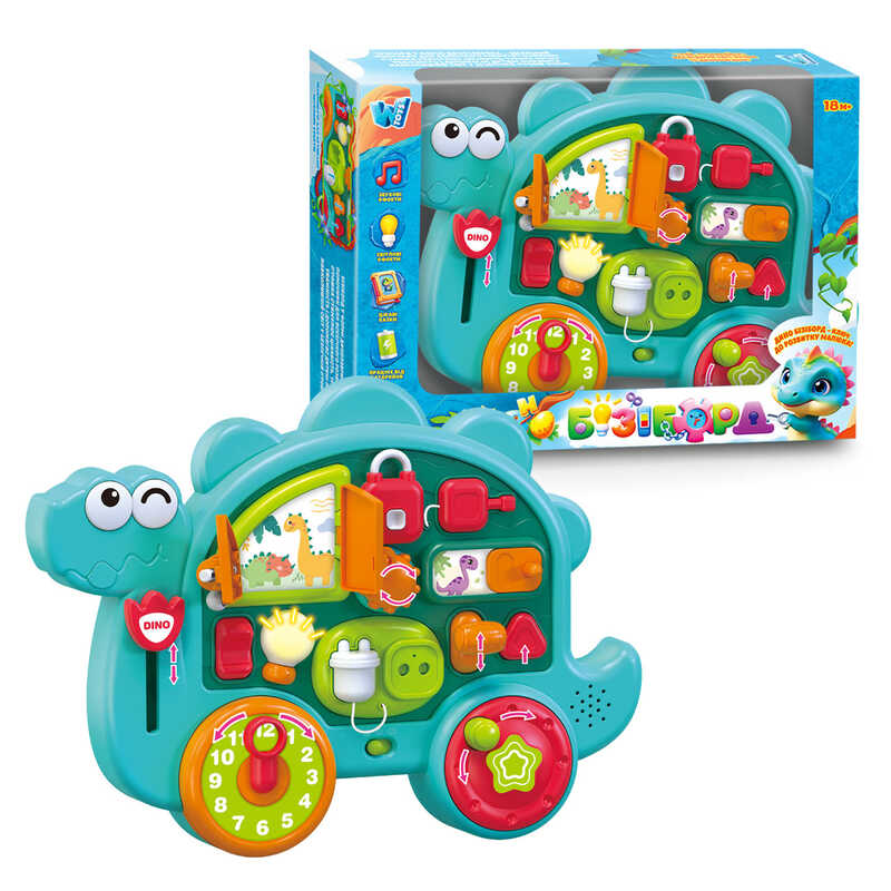Бізіборд 72024 (36) “WToys“, ОЗВУЧУВАННЯ УКРАЇНСЬКОЮ МОВОЮ, 15 казок, 15 пісень, 15 загадок, 15 скоромовок, звуки, підсвічування, пальчикові ігри, тріскачки, в коробці