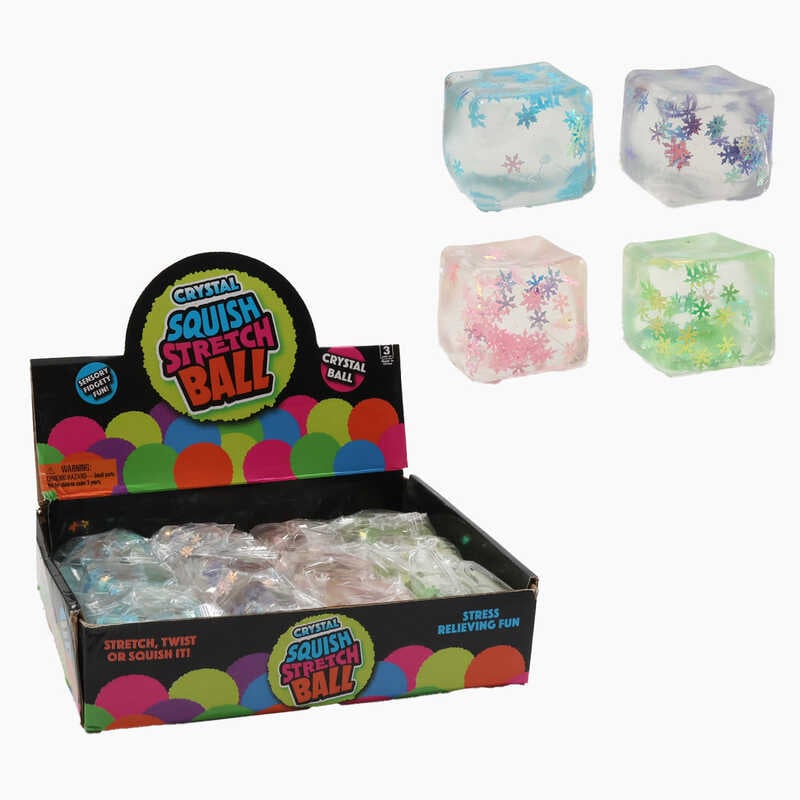 Гра антистрес C 68820 (24) ЦІНА ЗА 12 ШТУК В БЛОЦІ, “Кубик“, розмір 5х5х5 см, гелеве наповнення, блискітки, в коробці