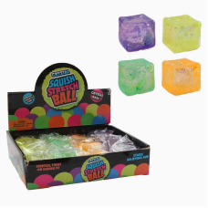 Гра антистрес C 68821 (24) ЦІНА ЗА 12 ШТУК В БЛОЦІ, “Кубик“, розмір 5х5х5 см, гелеве наповнення, блискітки, в коробці